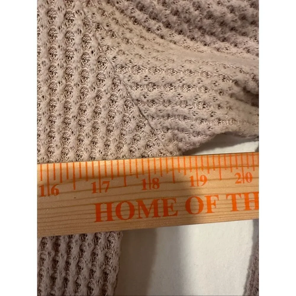LNA Waffle Knit Hoodie Womens XS Latte Long Sleeve Lightweight